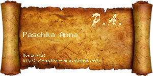 Paschka Anna névjegykártya